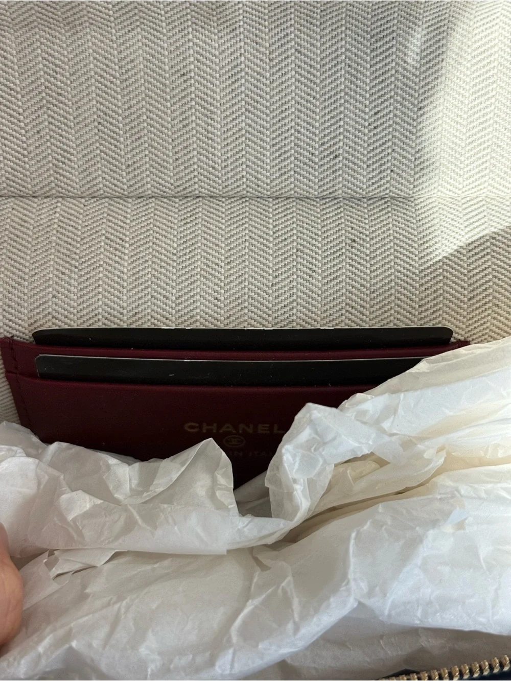 CHANEL Black Leather Shoulder Bag with White Shearling Trim